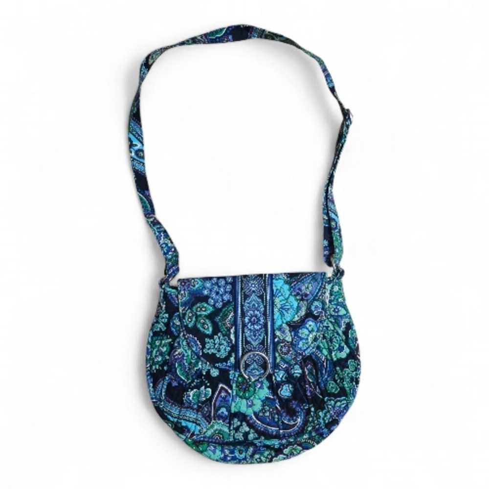 Vera Bradley Rhythm & Blues Paisley Quilted Shoulder / Crossbody Bag
